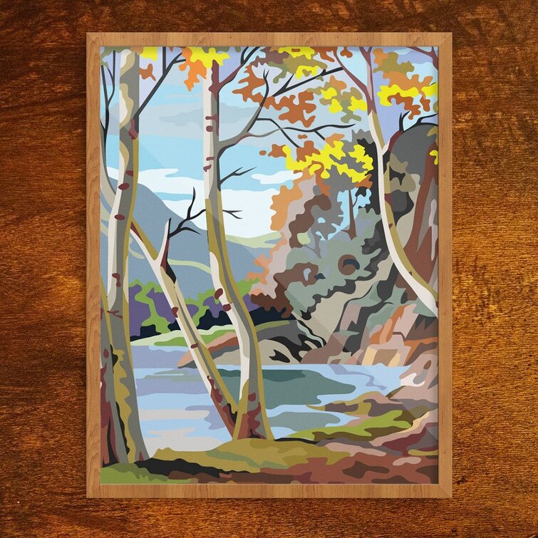 Paint by Number Autumn Scene Finished Print Not A Paint By Number Kit Graphic Art Print on Paper